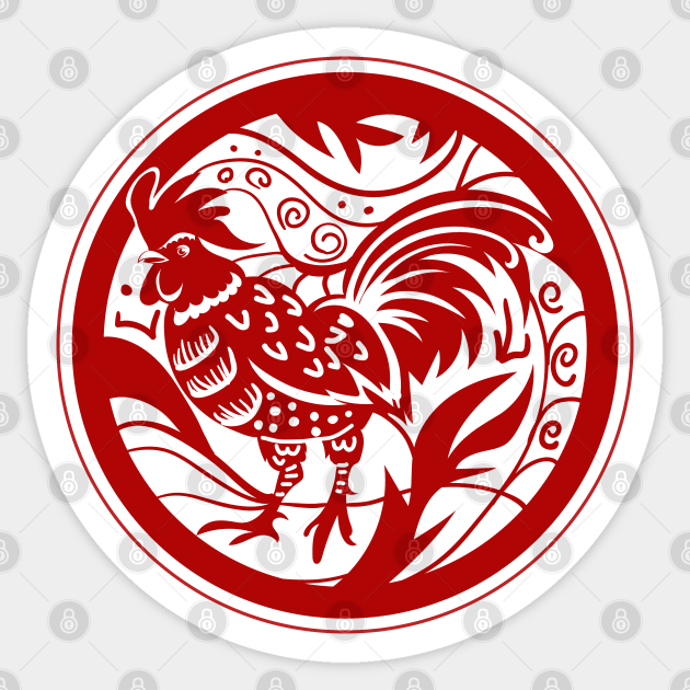 Chinese Zodiac - Rooster Sticker by Peppermint Narwhal